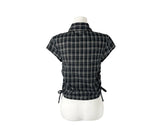 Wino String Check Short Sleeve Shirring Shirt