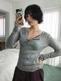 BUTTON SLIM KNIT