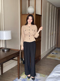 Look at Pintuck Straight Wide Slacks