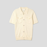 Base Two-Pocket Collared Short Sleeve Knit