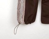 Fairlane Nylon Lace Color Matching Two-Way Long Wide Jogger Pants