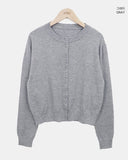 Rodun Button Point Round Neck Knit Cardigan