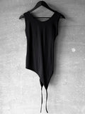 Diagonal Strap Shirring Sleeveless