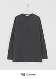 [unisex] Napyu Slit Over Plain Long Sleeve Tee