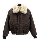 Reversible Fur Collar Quilted Dumble Jumper
