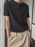 Becue Chrome Henry Neck Short Sleeve T-Shirt
