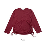 STRAP SHIRRING SLEEVE T