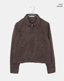 [MADE] Bader Eyelet Cut Collar Washed Cotton Jacket