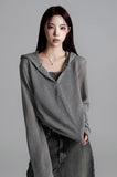 Hooded Eyelet Knitwear