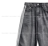 Artie Balloon Five-Line Track Denim Pants