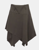 [Belt SET] Even Unbalanced Midi Wool Skirt