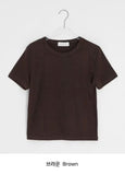 Kayari Color Basic Layered Crop Short Sleeve Tee