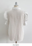 Tibet Stripe Puff Shirt Blouse