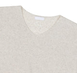 Bone linen V-neck knit