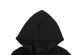 Brim brushed wrap button hoodie
