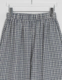 [BAONHAUS] Revish Summer Seersucker Check Banding Wide Pants