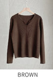Army V Round Ribbed Knit Cardigan