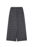 [mnem] easy check wide pants