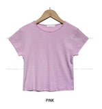 [U-BASIC] Lip Ribbed Crop Cap Short Sleeves