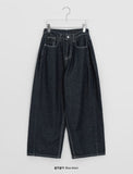 Detney Pintuck Denim Wide Brushed Pants