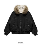 Trisher Raccoon Fur Cut-Out Padded Jumper