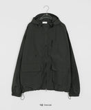 [unisex] Selmyu Hood Pocket String Over Wind Jumper