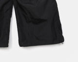 QYA Glossy Shirring Parachute Cut Wide Pants