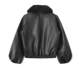 Goat two way high neck leather jumper