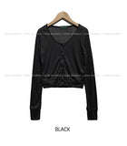 [U-BASIC] Summer snap button see-through cardigan