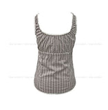 Zuki Vintage Ruffle Button Top