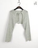 Hortter Punching Strap Knit Bolero Cardigan