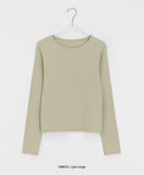 [BAONHAUS] Benir Round Ribbed Long Sleeve Tee