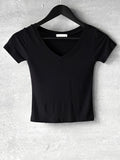 Cheese V-neck Slim Tee