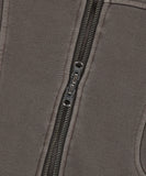 PIGMENT WASHED BIKER CROP ZIP-UP HOODIE