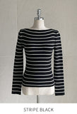 Judielle Stripe Rib Boat Neck Knit