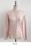 Lensi V-neck basic knit cardigan