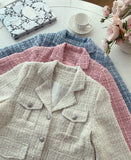 Ronda Mix Collar Pearl Tweed Jacket
