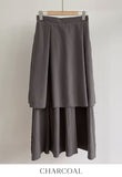 Ronda Layered Shirt Banding Skirt Set (Belt Set)