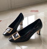 Las N Square Middle Heel