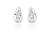 Etreve Silver Note Wave One-Touch Earrings