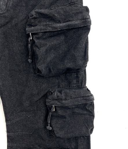 Multi-pocket cargo denim pants