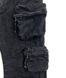 Multi-pocket cargo denim pants