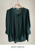 Carriet Chiffon Tie Three Quarter Blouse