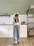 Morian cargo corduroy banding long wide pants