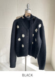 [Tie Set] Ripelle Daisy V-Neck Knit Cardigan