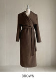 Rovia Shawl Collar Wool Long Coat