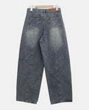 Drok cut balloon fit wide denim pants