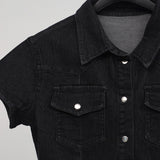 Pias denim cropped shirt