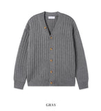 Normal Button Ribbed Knit Cardigan