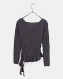 O-Ha Boat Neck Off-Shoulder Side Shirring Slim Knit
